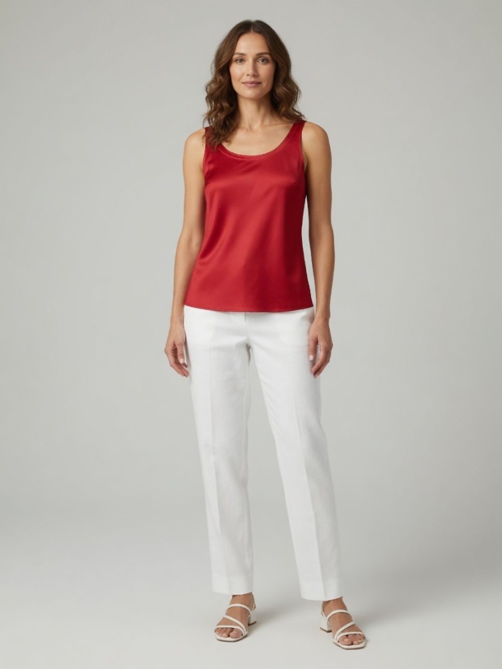Red Silk Tank Top